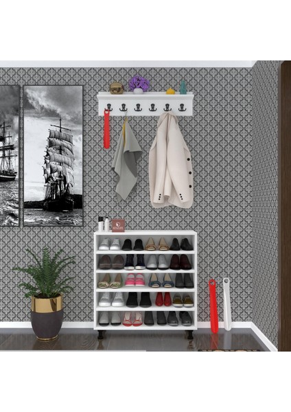 Kenzlife Portmanto Ayakkabılık ve Askılık Edik5 Crdbyz 83*080*32 Yirmi Çift Ayakkabı Kapasitesi