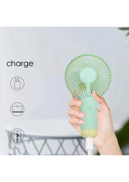 Şarjlı Mini El Fanı, Vantilatör, Telefon Tutucu ve Standlı Serinletici Fan