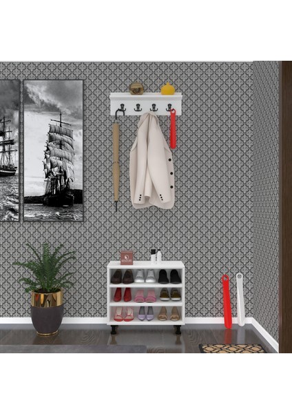 Kenzlife Portmanto Ayakkabılık ve Askılık Kalçın3 Cvzbyz 53*060*32 Dokuz Çift Ayakkabı Kapasitesi fiyatları