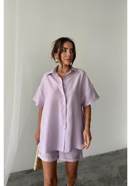 Gömlek - Şort Takım - Lila fırsatları