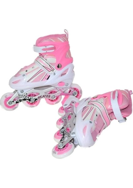 Ayarlanabilir Pembe Alıştırma Paten ve Kask Dizlik Dirseklik Koruyucu Seti Çantalı fiyatları