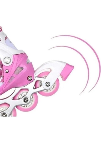 Ayarlanabilir Pembe Alıştırma Paten ve Kask Dizlik Dirseklik Koruyucu Seti Çantalı fırsatları