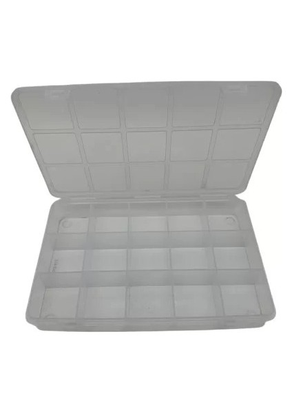 Organizer Plastik Kutu Box 15 Sabit Bölmeli 145X225X30MM (Lisinya)