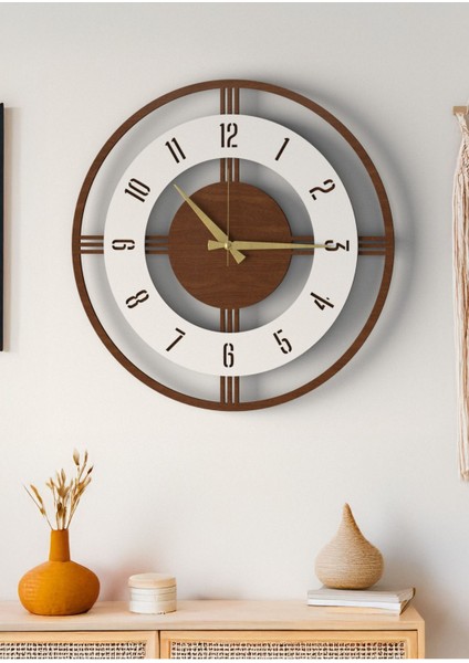 Modern ahşap duvar saati, büyük boy, şık tasarım, ev ve ofis dekoru, 48cm