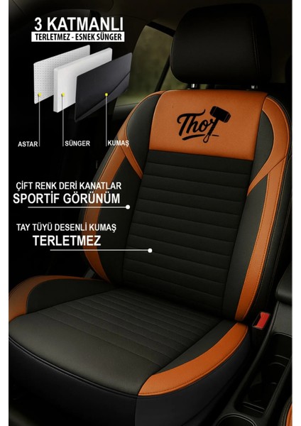 Opel Movano B 2.3 Cdtı Turbo (150 Hp) Easytronic 2016 Uyumlu Tam Set Terletme Yapmaz Tay Tüyü Oto Koltuk Kılıfı Taba