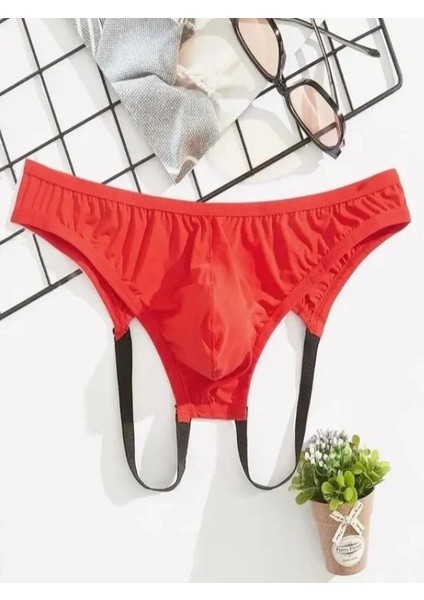 - Erkek Faantazi Kırmızı Jockstrap Iç Giyim
