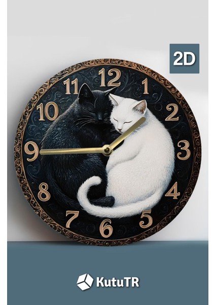 Sessiz yuvarlak ahşap duvar saati, kedi deseni, 33x33, beyaz, doğa temalı, kuvars hareketli fiyatları