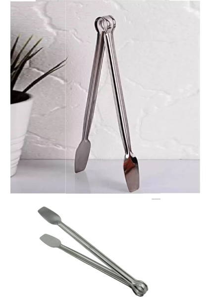 Paslanmaz Mutfak Maşası - 27 cm Mangal Barbekü Maşası (7272)