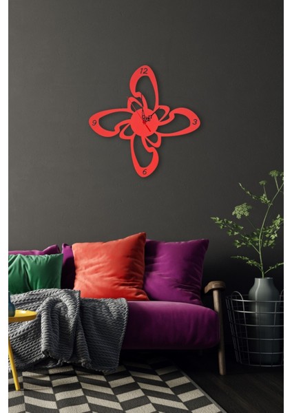 UltraNova Renkli MDF Duvar Saati, 40x40 cm, Klasik Stil, Çok Renkli, Şekilli Tasarım