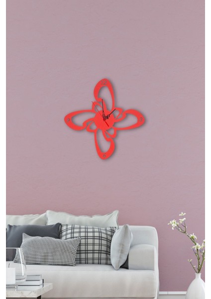 UltraNova Renkli MDF Duvar Saati, 40x40 cm, Klasik Stil, Çok Renkli, Şekilli Tasarım