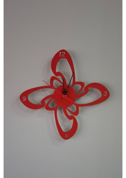 UltraNova Renkli MDF Duvar Saati, 40x40 cm, Klasik Stil, Çok Renkli, Şekilli Tasarım