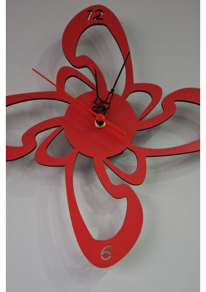 UltraNova Renkli MDF Duvar Saati, 40x40 cm, Klasik Stil, Çok Renkli, Şekilli Tasarım
