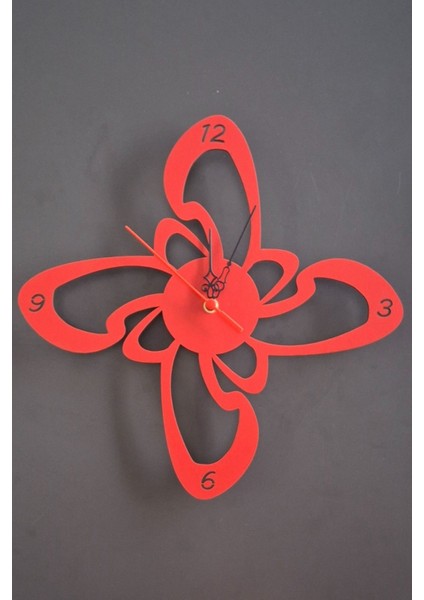 UltraNova Renkli MDF Duvar Saati, 40x40 cm, Klasik Stil, Çok Renkli, Şekilli Tasarım