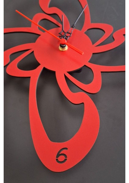 UltraNova Renkli MDF Duvar Saati, 40x40 cm, Klasik Stil, Çok Renkli, Şekilli Tasarım