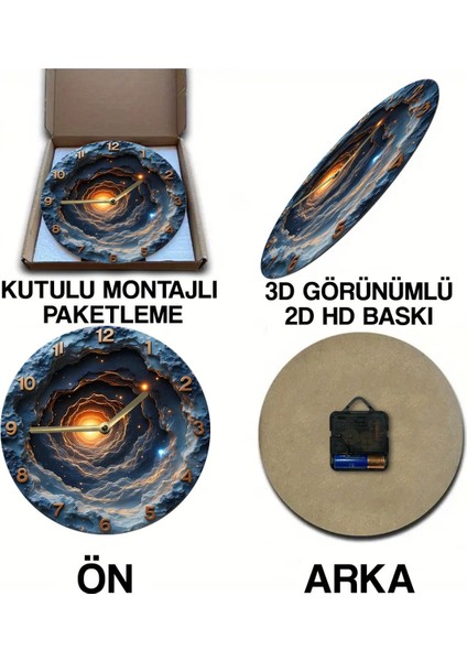 UltraNova Beyaz Ahşap Yuvarlak Duvar Saati, 33x33, Kuvars Hareketli, Doğa Temalı indirimleri