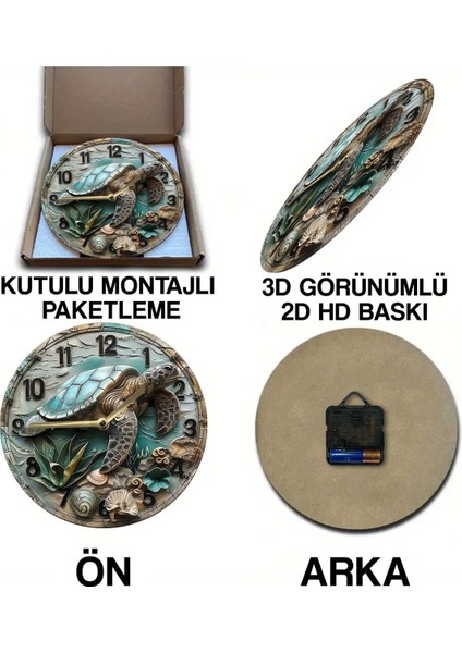 UltraNova Sessiz yuvarlak ahşap duvar saati, kuvars hareketli, 3D ve 2D tasarım, doğa temalı, 33x33 cm indirimleri