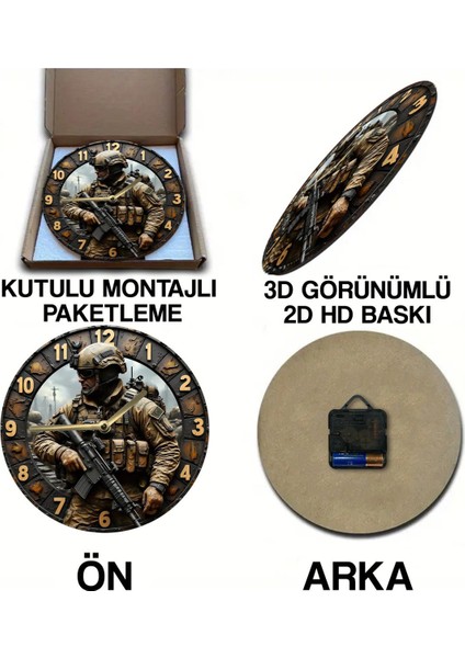 Sessiz Yuvarlak Ahşap Duvar Saati, 33x33 cm, Beyaz, Doğa Temalı, Kuvars Hareketli fırsatları