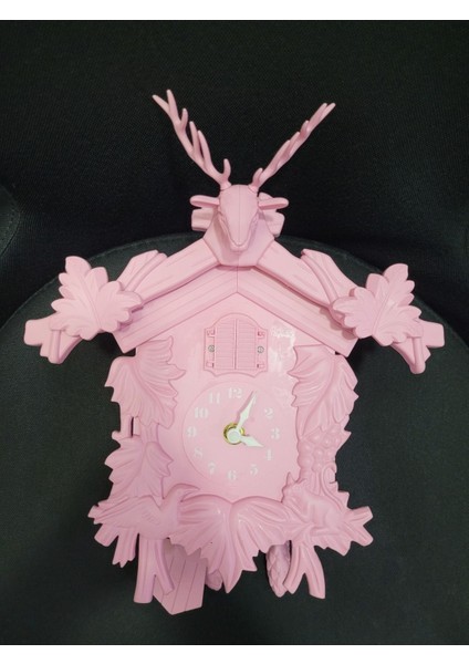 UltraNova Pembe Geyik ve Guguk Kuş Saat, Doğa Temalı, Zarif ve Melodili, 40x15x10cm