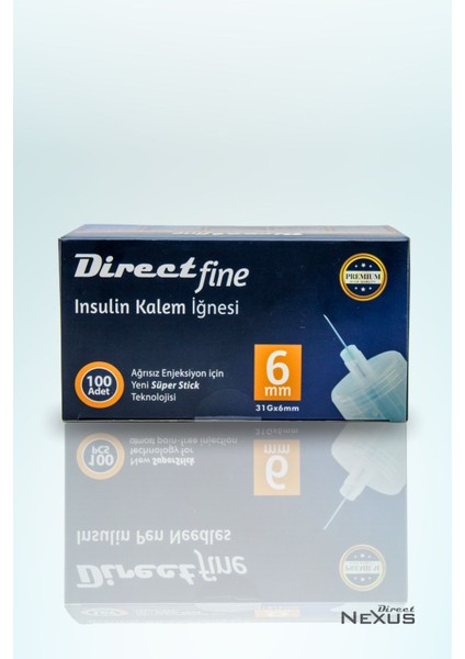 Mikro İnce Uçlu 6mm Kalem İğnesi, 100 Adet, Konforlu ve Güvenli Kullanım