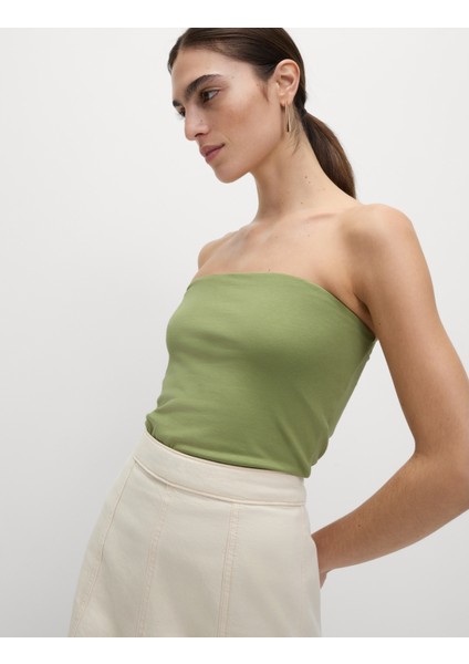 Pamuk Karışımlı Bandeau Üst modelleri