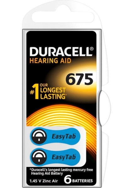 675 Numara ısıtma pili, 6'lı paket, 2'li set, toplam 12 adet