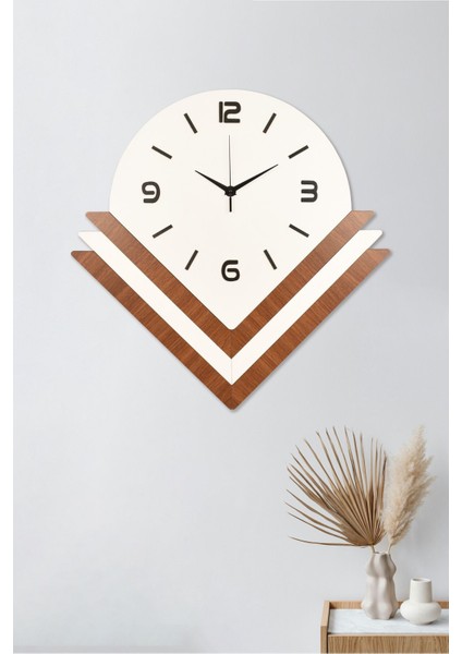 Dekoratif Ahşap Işıklı Beyaz Duvar Saati Büyük Boy 60X60 cm Ledli Duvar Saati - Valencia modelleri