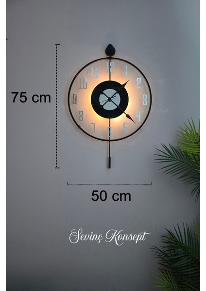 LED Li Black Latin Face Gümüş Rakamlı Tiktok (Büyük Boy 50 x 75), Dekoratif Sarkaçlı Duvar Saati indirimleri