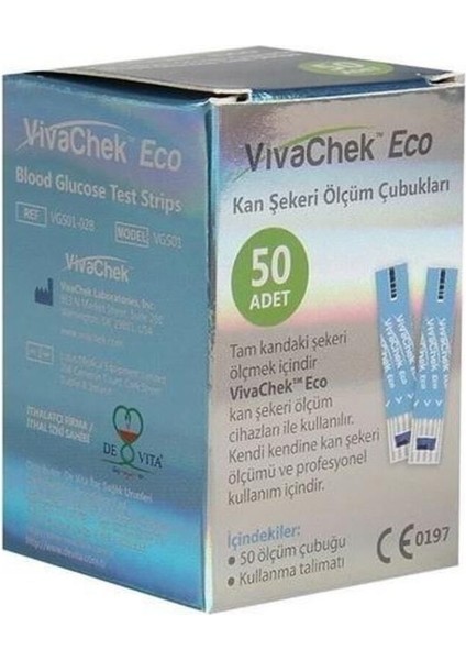 Şeker Ölçüm Test Sıvısı 50'li, Hassas ve Güvenilir Ölçüm İçin