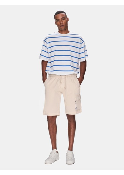 Erkek Basıc Midi Regular Gabardin Bej Şort