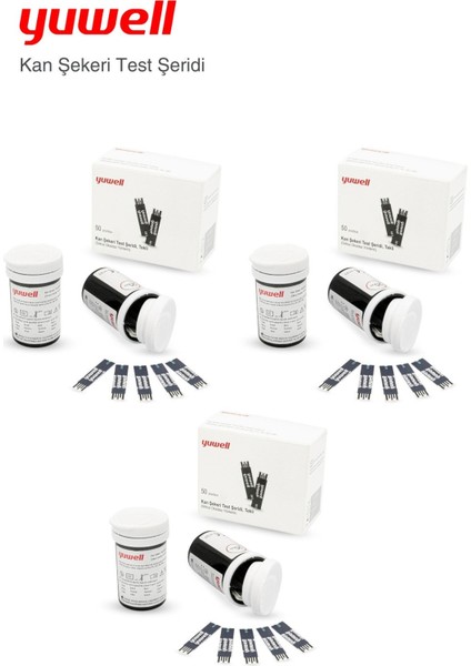 Ölçüm Test Strip Çubuğu Şişe 50 Adet x 3 Adet