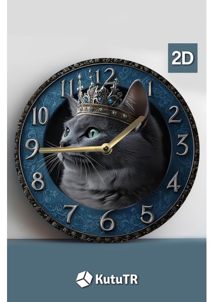 Sessiz Yuvarlak Ahşap Duvar Saati, Kuvars Hareketli 2d Kedi Desen 2d SDW023 modelleri
