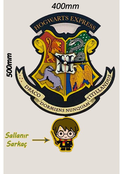 Harry Potter Sarkaçlı Hareketli Duvar Saati