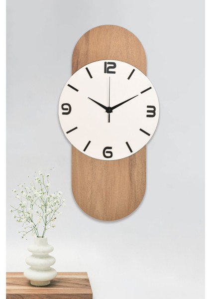 Dekoratif Ahşap Işıklı Beyaz Duvar Saati Büyük Boy 30X60 cm Ledli Duvar Saati - Bloom fiyatları