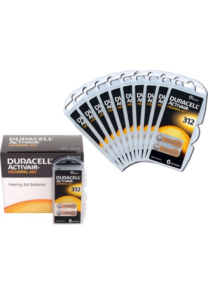 Yüksek Performanslı İşitme Cihaz Pili 10 Paket, 60 Adet, Güç ve Dayanıklılık