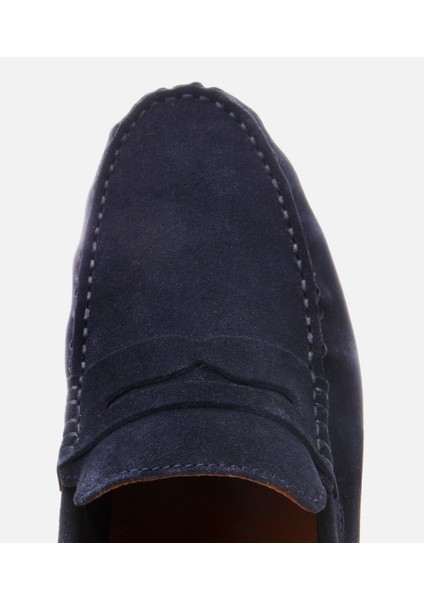02AYH302700A680 ERKEK Süet Deri Lacivert Esnek Tabanlı Günlük Loafer