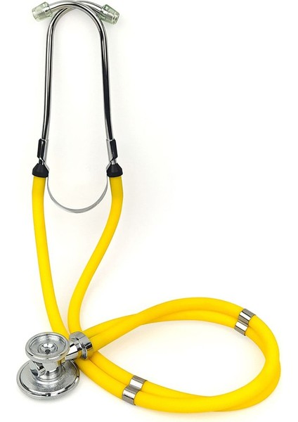 Yüksek Kaliteli Sarı Çift Taraflı Lateks İçermeyen Profesyonel Stetoskop