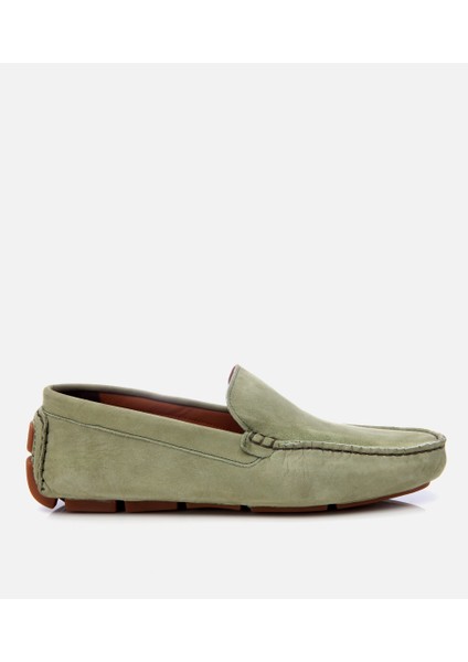 02AYH305550A800 ERKEK Nubuk Deri Yeşil Hafif Tabanlı Günlük Loafer