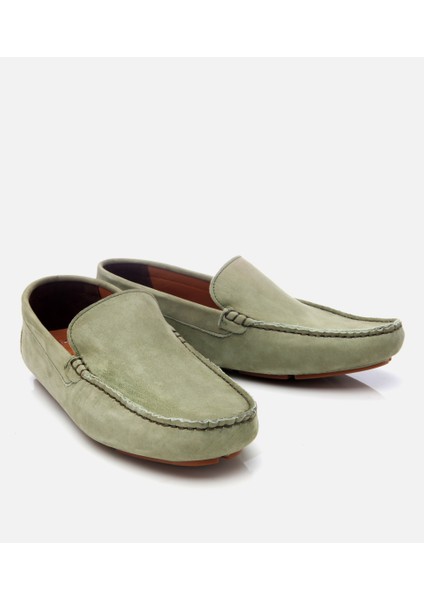 02AYH305550A800 ERKEK Nubuk Deri Yeşil Hafif Tabanlı Günlük Loafer