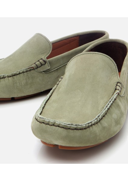 02AYH305550A800 ERKEK Nubuk Deri Yeşil Hafif Tabanlı Günlük Loafer