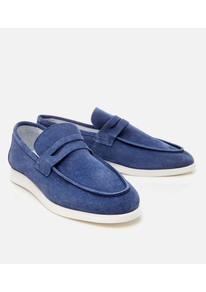 02AYH305140A620 ERKEK Süet Deri Mavi Yumuşak Dokulu Loafer fiyatları