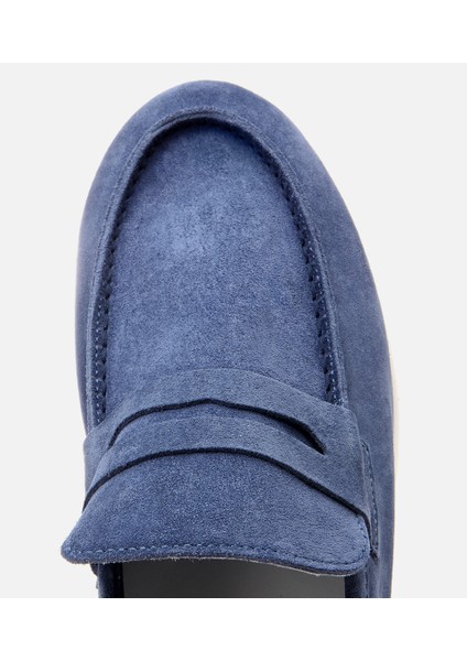 02AYH305140A620 ERKEK Süet Deri Mavi Yumuşak Dokulu Loafer fırsatları