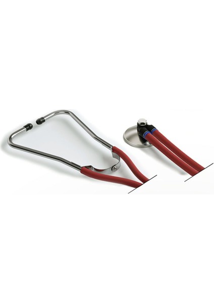 Kırmızı 65mm Çift Hortumlu Metal Stetoskop, Sağlık ve Tıp Malzemeleri