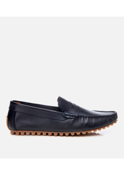 02AYH302710A680 ERKEK Deri Lacivert Esnek Tabanlı Günlük Loafer