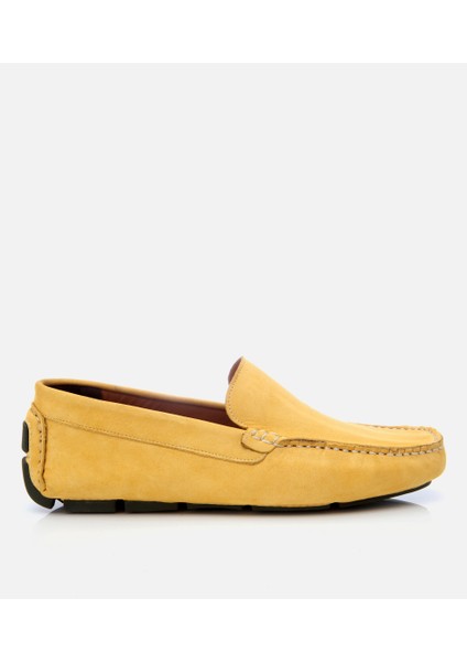 02AYH305550A520 ERKEK Nubuk Deri Sarı Hafif Tabanlı Günlük Loafer