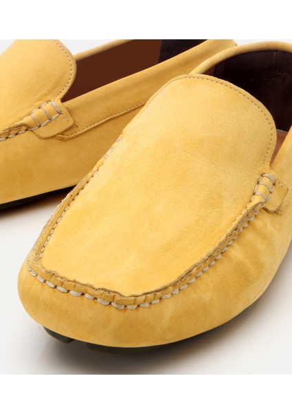 02AYH305550A520 ERKEK Nubuk Deri Sarı Hafif Tabanlı Günlük Loafer
