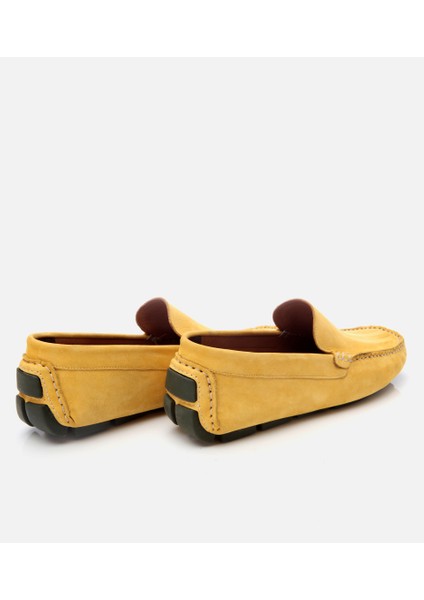 02AYH305550A520 ERKEK Nubuk Deri Sarı Hafif Tabanlı Günlük Loafer