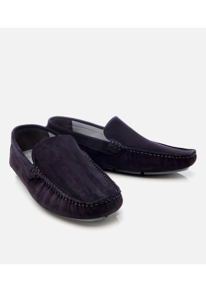 02AYH305550A680 ERKEK Nubuk Deri Lacivert Hafif Tabanlı Günlük Loafer