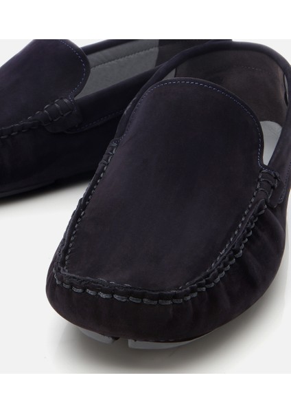 02AYH305550A680 ERKEK Nubuk Deri Lacivert Hafif Tabanlı Günlük Loafer