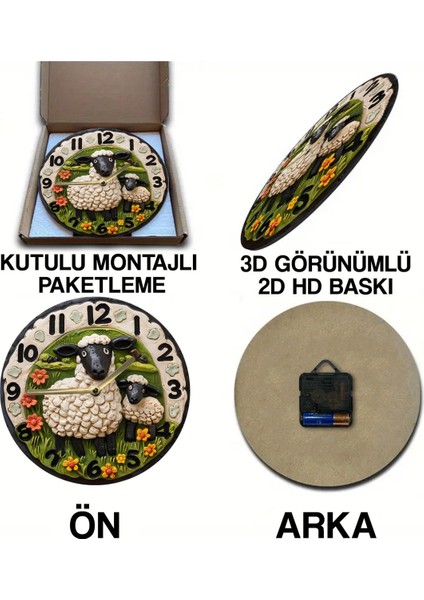 Sessiz Yuvarlak Ahşap Duvar Saati, Kuvars Hareketli 2d SDW016
