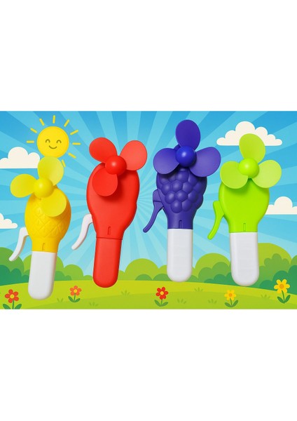 Renkli Mini Meyveli Çocuk El Vantilatörü, Eğlenceli ve Hafif El Vantilatörü